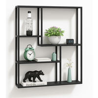WANDREGAL Metall Schwarz Wandmontage 90x75x20 cm - Schwarz, Metall (75/91/20cm) - DanDiBo