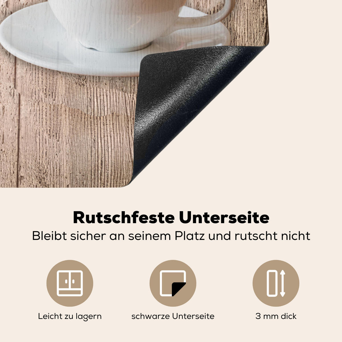 HERDABDECKPLATTE Bistro Parisien - Café - Kaffee - Jahrgang 71x52 cm - Cappuccino, Kunststoff (71/0.2/52cm) - MuchoWow