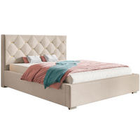 BETT Beige BEN 17 Gepolstert Mit Bettkasten 160x200 cm - Beige, Textil - Sepro Meble