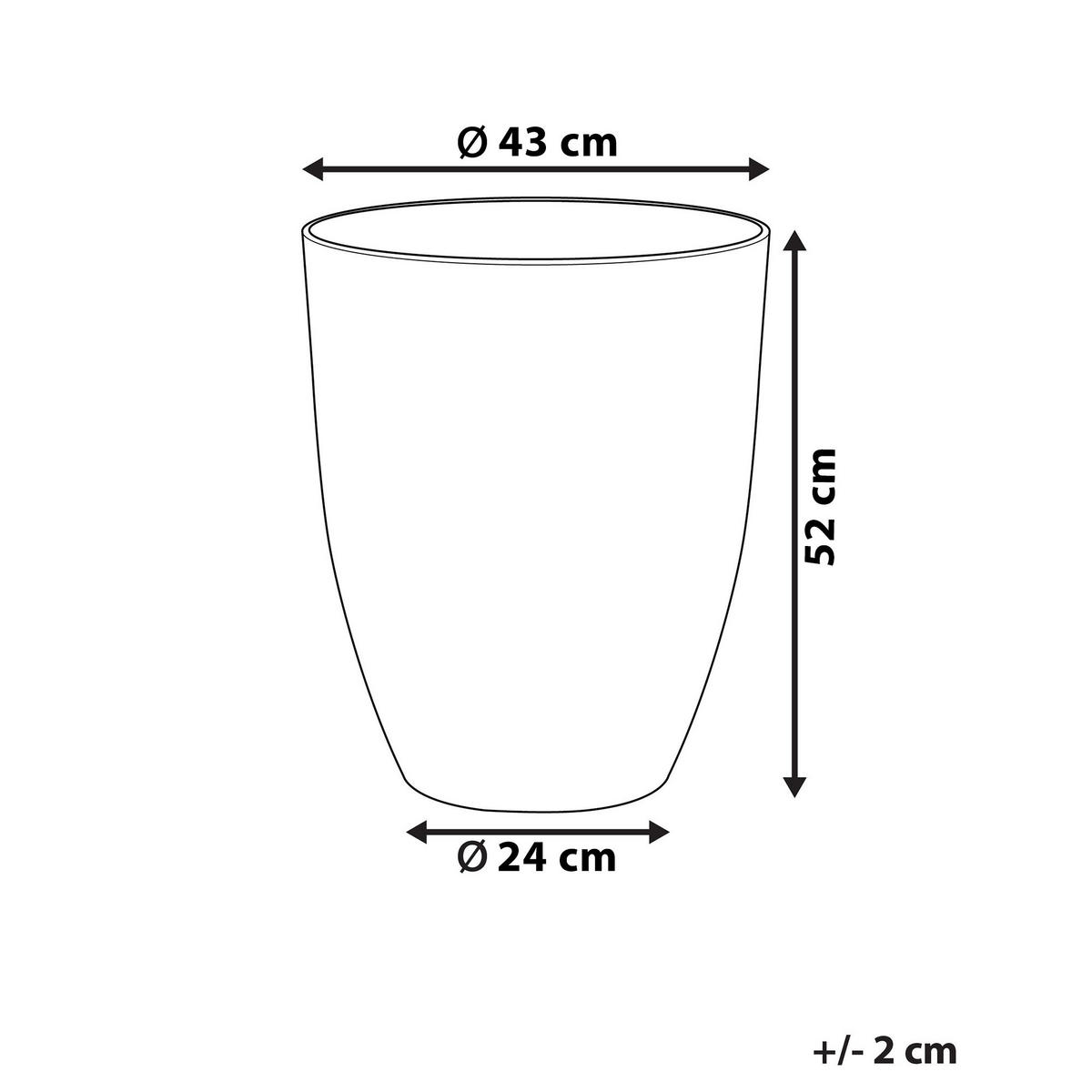 BLUMENTOPF cremeweiß rund 43/43/52 cm Croton - Weiß, Stein (52cm) - Beliani