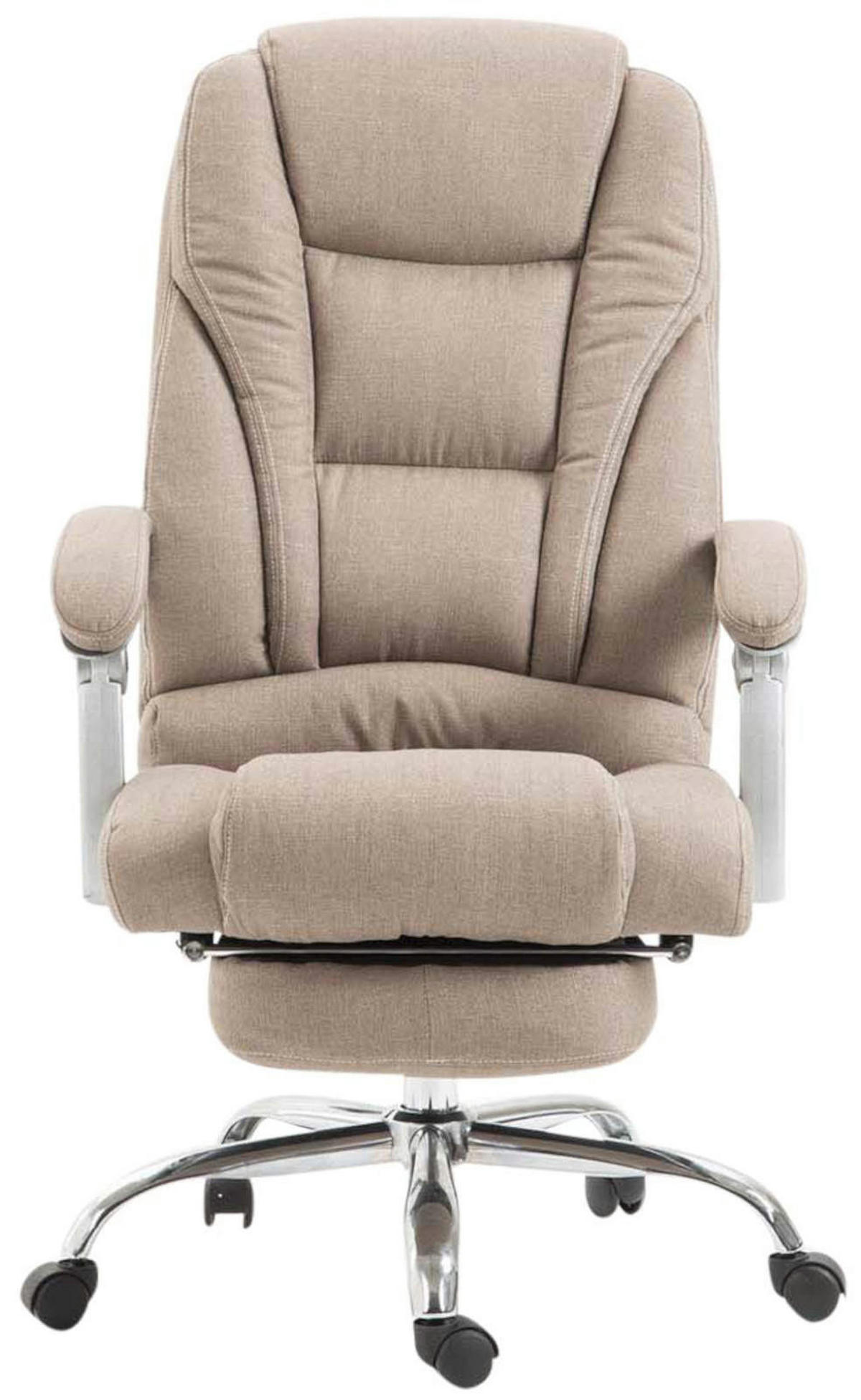 BÜROSTUHL MIAMI Stoff 118x68x64 Taupe Stoff Metall - Taupe, Textil/Metall (68/118/64cm) - DELUKE