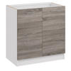 KÜCHENUNTERSCHRANK D80 2D dunkel sonoma truffel - Dunkelbraun, Holzwerkstoff (80/82/44cm) - roe furniture