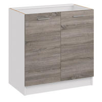 KÜCHENUNTERSCHRANK D80 2D dunkel sonoma truffel - Dunkelbraun, Holzwerkstoff (80/82/44cm) - roe furniture