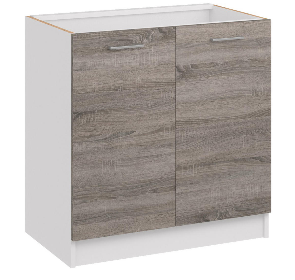 KÜCHENUNTERSCHRANK D80 2D dunkel sonoma truffel - Dunkelbraun, Holzwerkstoff (80/82/44cm) - roe furniture