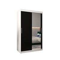 SCHWEBETÜRENSCHRANK 200/120/62 2-türig - Silberfarben/Schwarz, Holz/Kunststoff (120/200/62cm) - Abiks Möbel