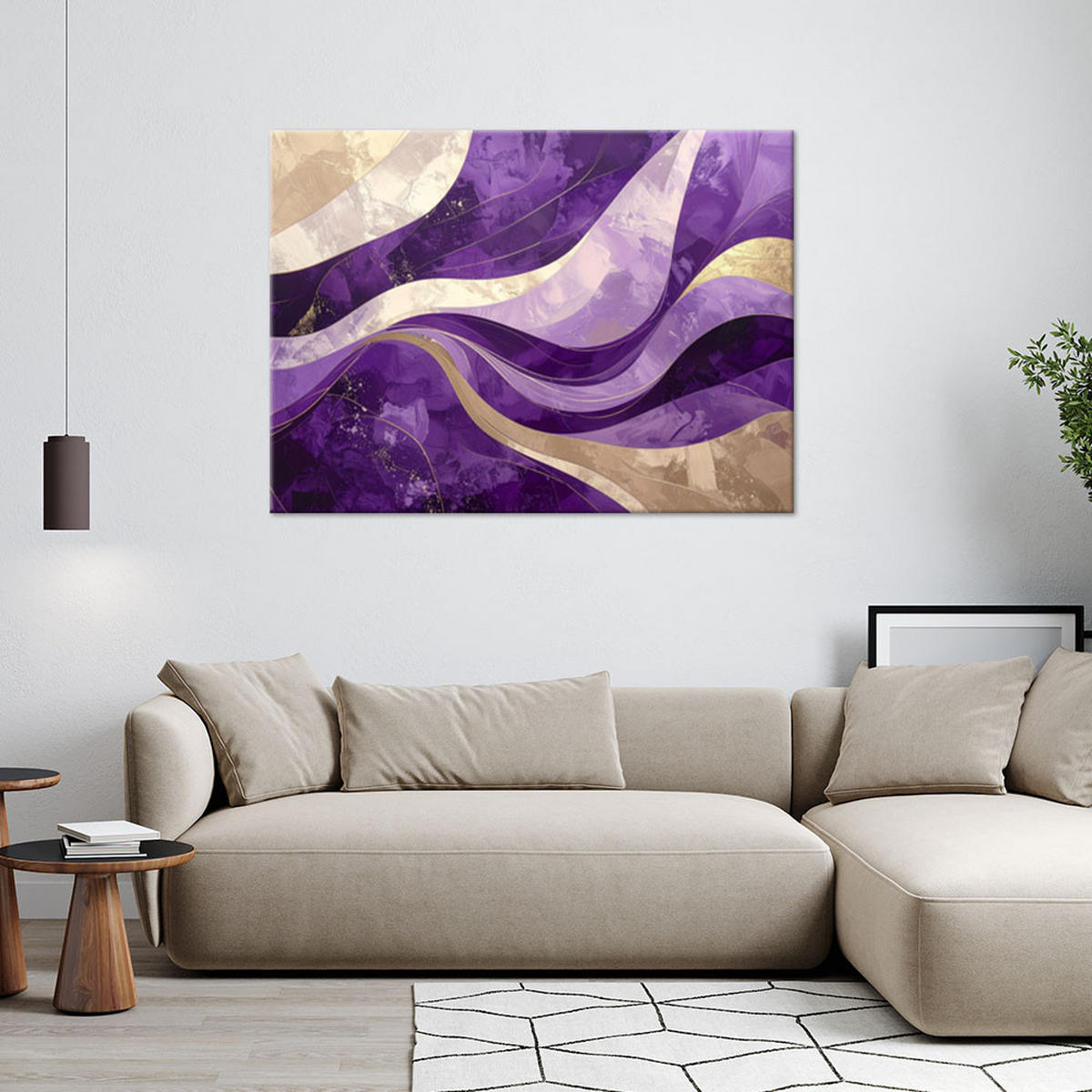 LEINWANDBILD Abstraktion 120x80cm - Lila, Textil (120/80cm) - Feeby