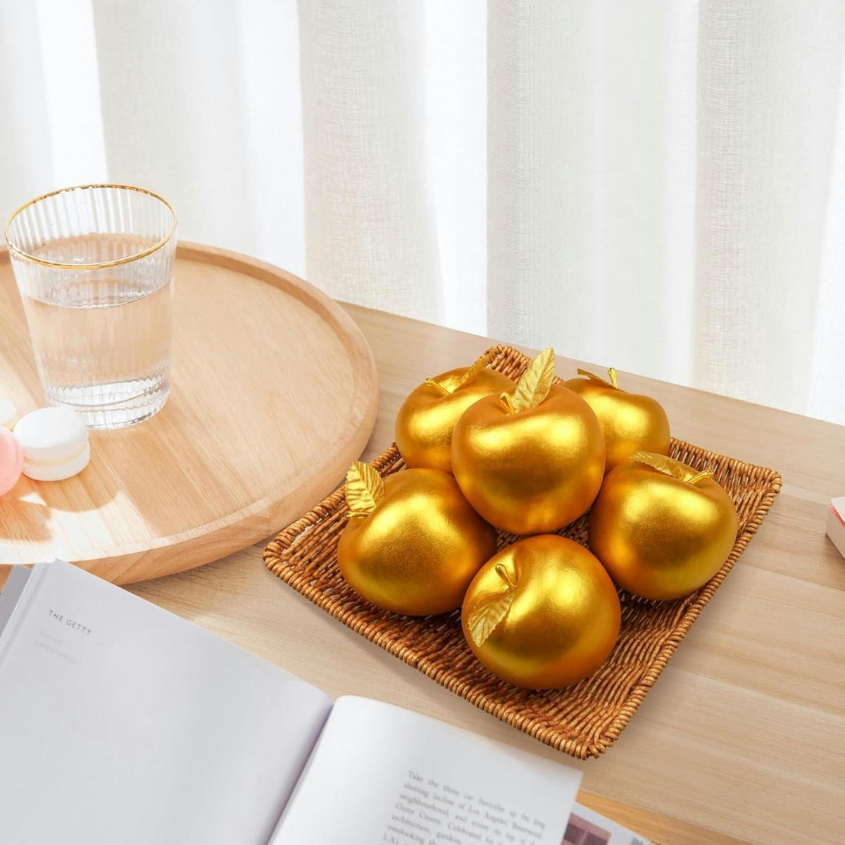 KÜNSTLICHE Äpfel 6-teiliges Set Gold 7 cm - Goldfarben, Kunststoff (22.6/7.9/17.8cm)