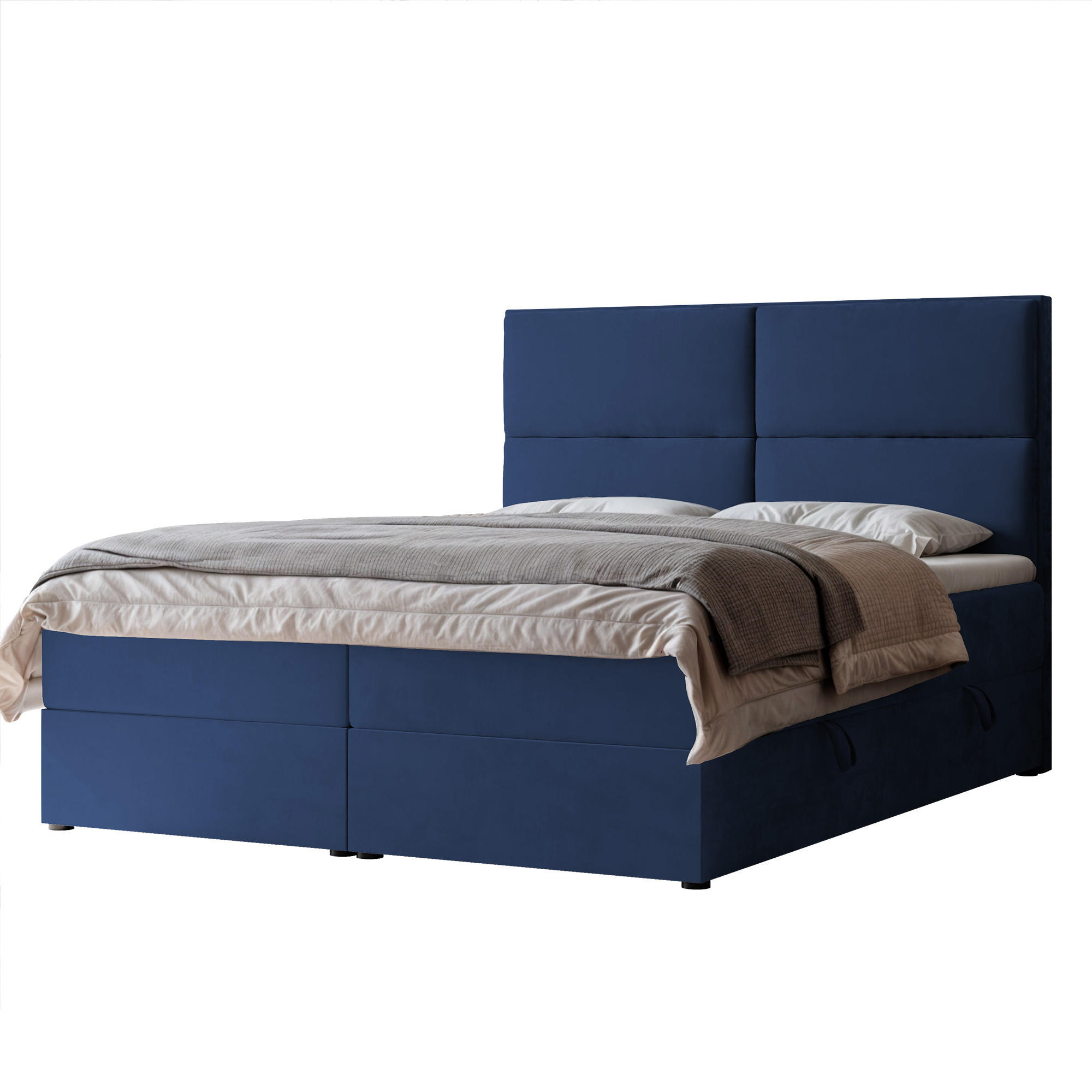 BOXBETT 120x200 cm mit Topper - Blau, Holzwerkstoff/Textil (120/200cm) - Idohome