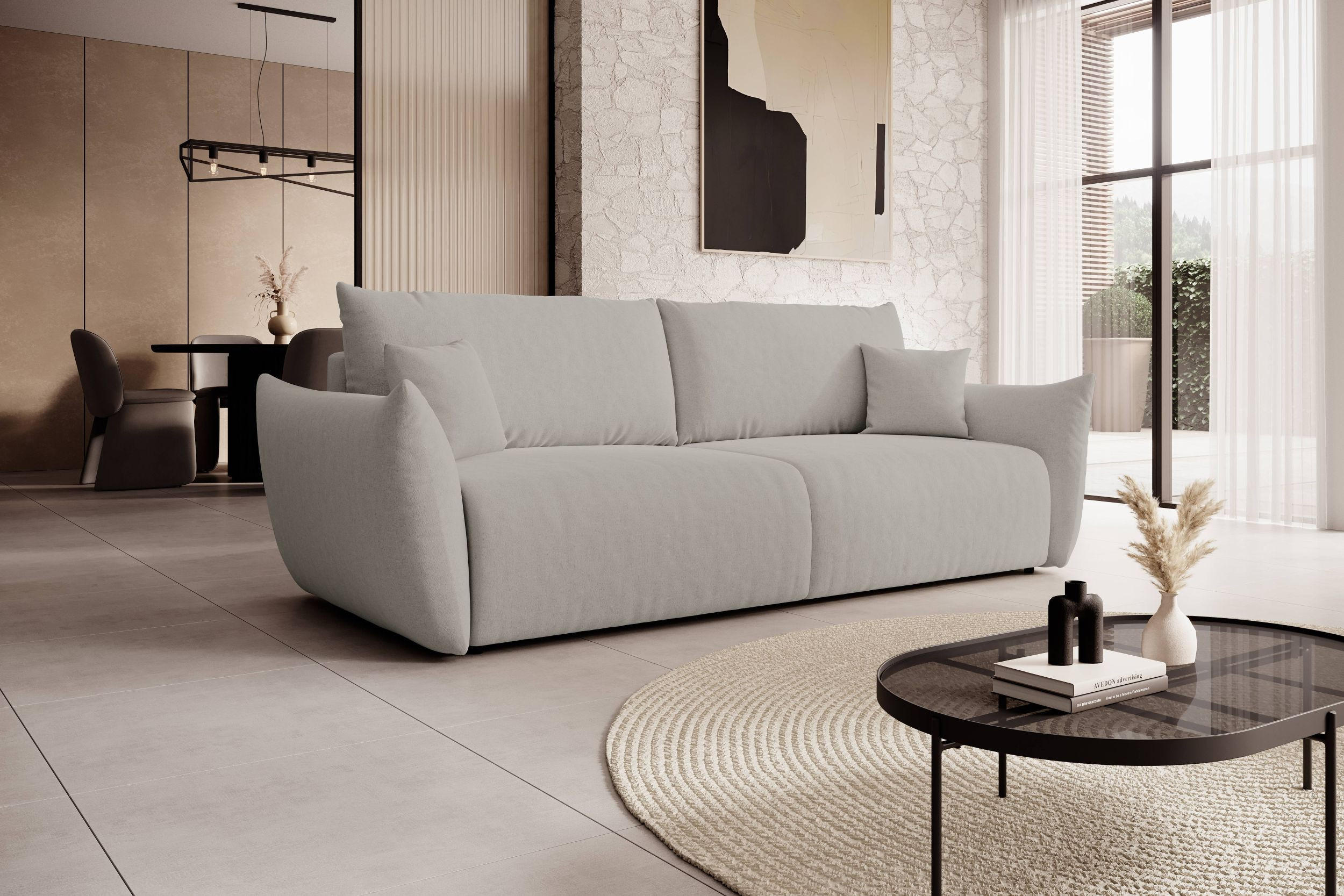 Thumbnail - Möblo Sofa, Silber, Holzwerkstoff, 3-Sitzer, 240x88x108 cm, Wohnzimmer, Sofas & Couches, Sofas, 3-Sitzer Sofas
