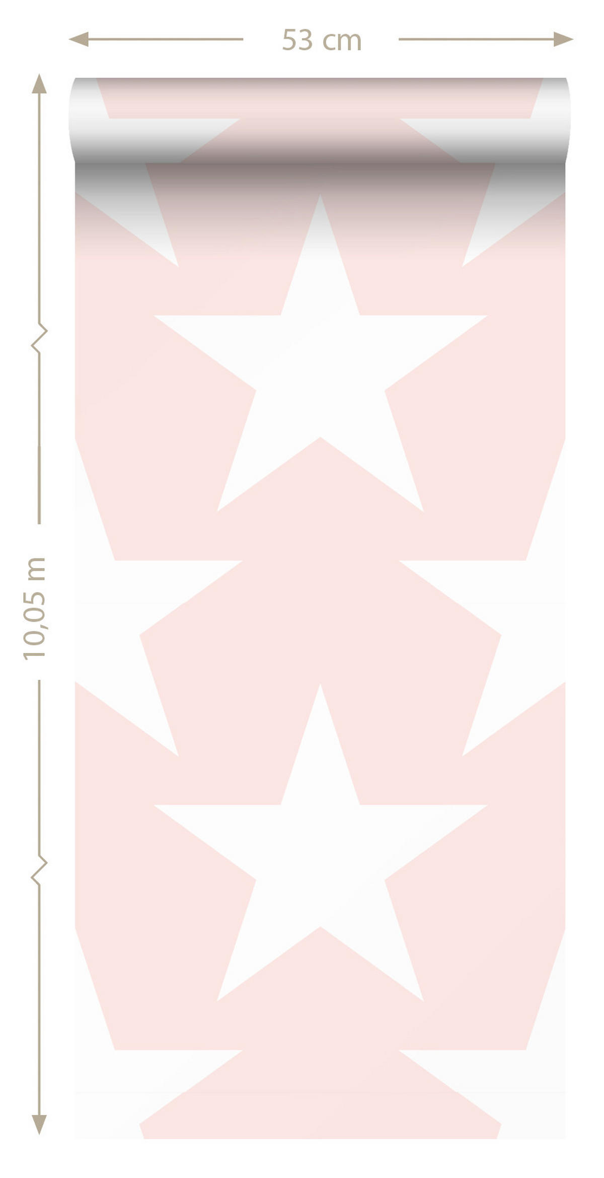 TAPETE Sterne 53 cm x 10.05 m - Pink, Papier (53/0.1cm) - Sanders & Sanders