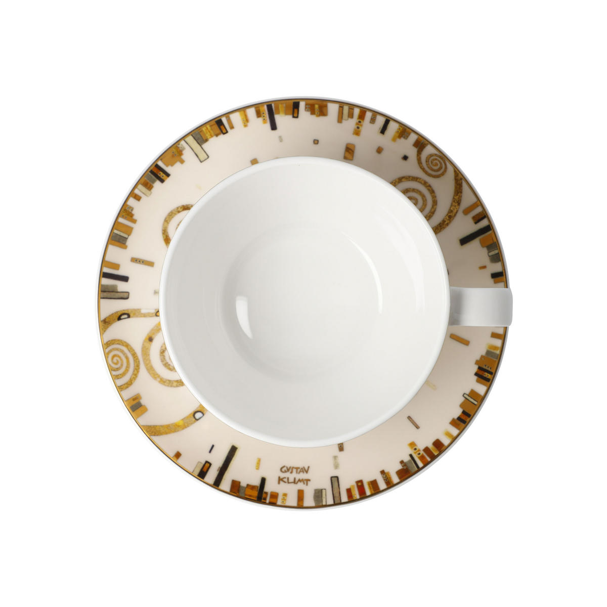 TEETASSE Gustav Klimt Der Kuss, Fine Bone China, Bunt, 250 ml - Multicolor, Keramik (0.25L) - Goebel
