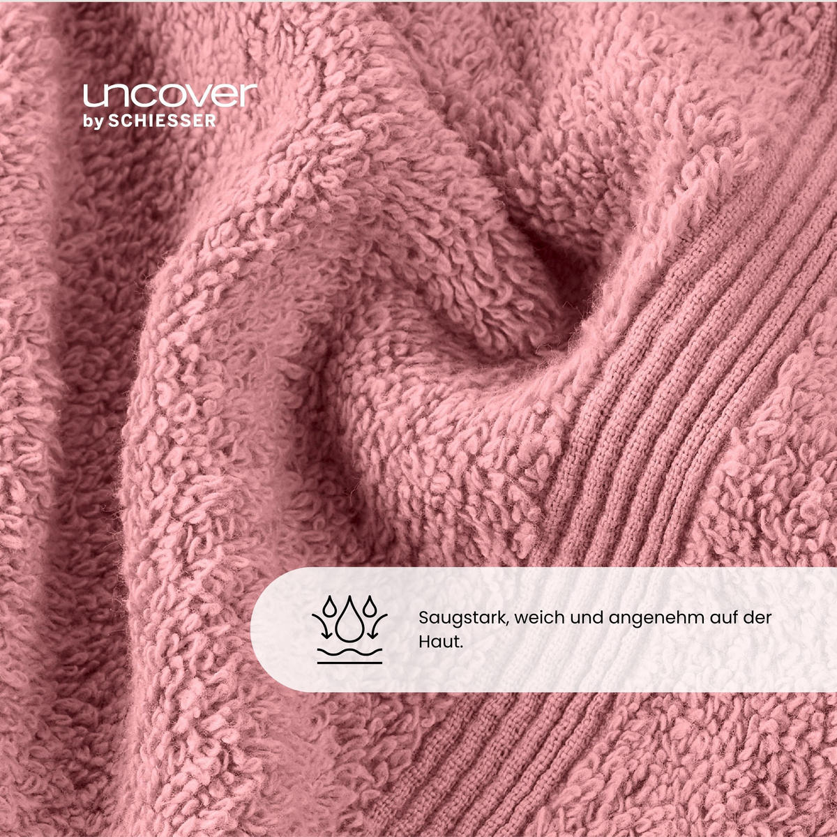 HANDTUCHSET Brooklyn - 4-teilig - 50x100cm - Malve - Mauve, Textil (50/100cm) - Uncover by Schiesser