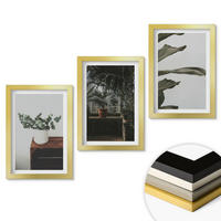 WANDBILDER 3er Set - 20x30 cm Goldrahmen - Rustikale Topfpflanzen - Goldfarben, Kunststoff (20/30cm) - ArtPrintCave