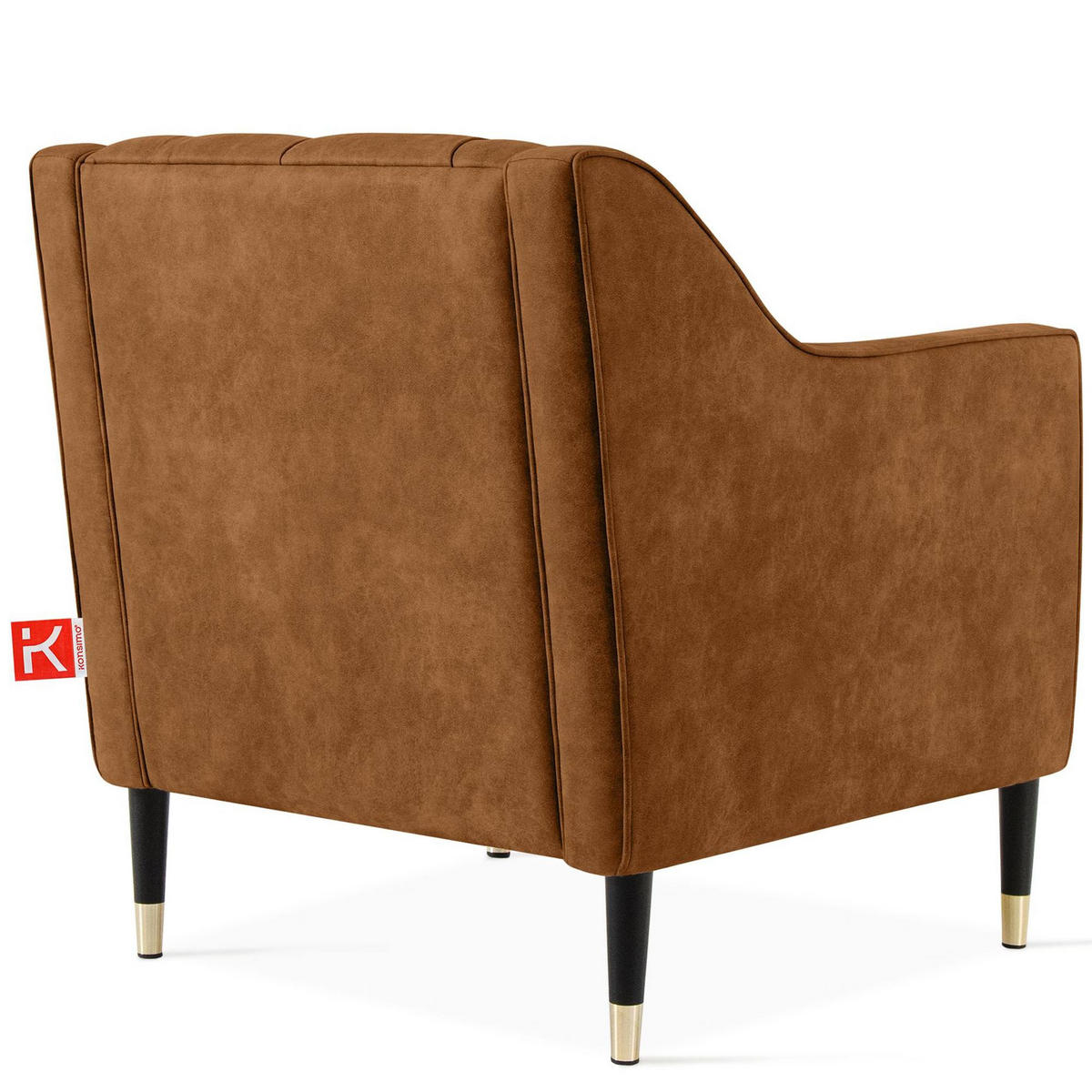 SESSEL NOMUS Kunstleder, gesteppt, Rostbraun - Wengefarben/Dunkelorange, Holz/Holzwerkstoff (77/78/80cm) - KONSIMO®