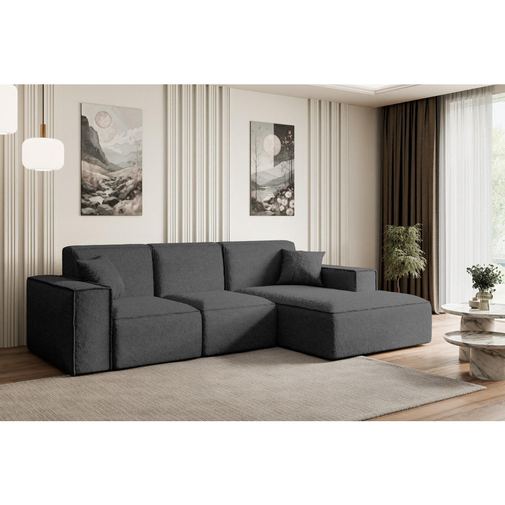 Thumbnail - Altdecor Ecksofa, Grau, Textil, 6-Sitzer, L-Form, Ottomane rechts, 266x169 cm, Wohnzimmer, Sofas & Couches, Wohnlandscha...