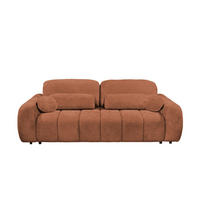 BIGSOFA mit Schlaffunktion und Bettkasten - Terracotta/Schwarz, Kunststoff/Textil (256/91/112cm) - ed exciting design