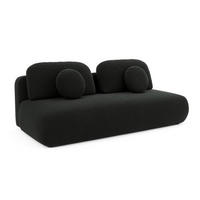 SOFA Schwarz OTO Ausziehbar Mit Bonnellfederung - Schwarz, Textil (206/90/92cm) - Sepro Meble