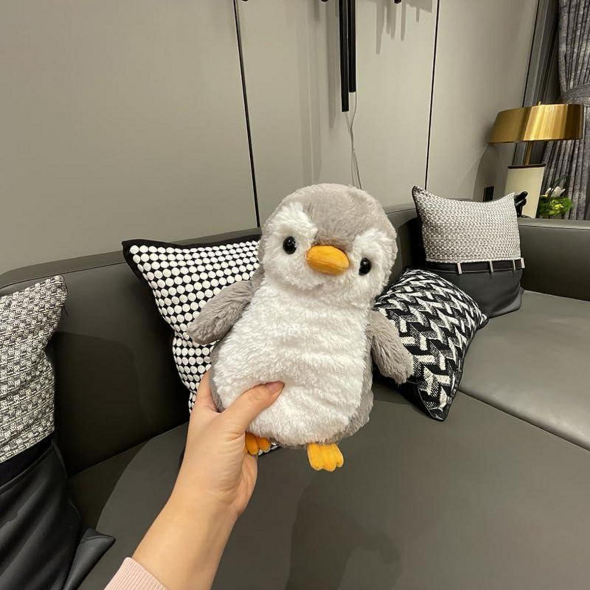 STOFFTIER Pinguin 21 cm Grau - Grau, Textil (25/25cm)