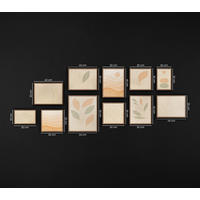 GEMÄLDE Zarter Garten Schattenfugenrahmen Eichefarben 11-teilig - Eichefarben, Holz (200/80cm) - YS-art gallery