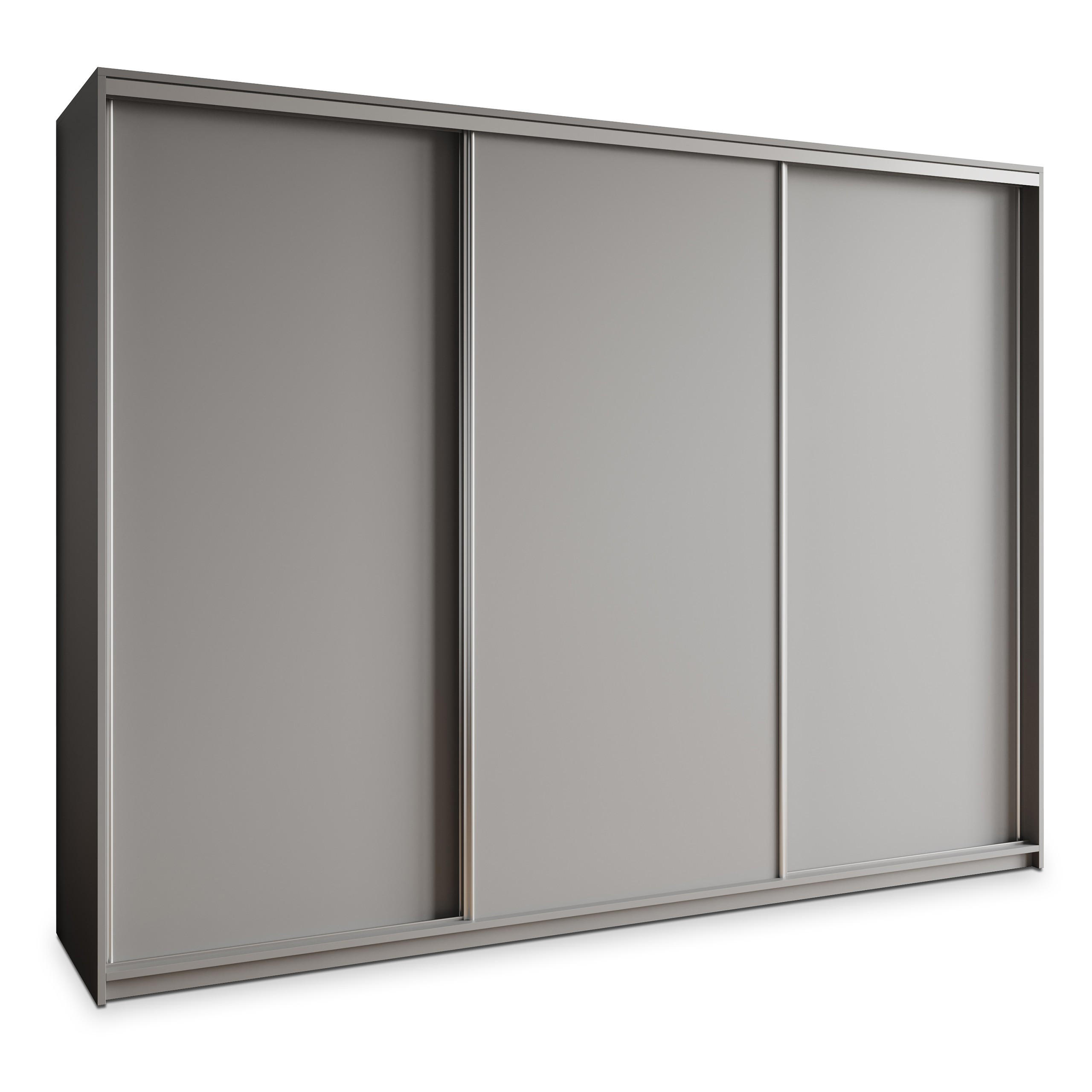 SCHWEBETÜRENSCHRANK NISSE 270/205/60 cm 3-türig Graphitfarben - Graphitfarben, Holzwerkstoff (270/205/60cm) - MASSENO