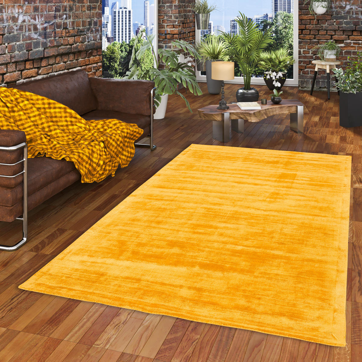 LUXUS DESIGNER TEPPICH ROMA - Currygelb, Textil (70/300cm) - Pergamon