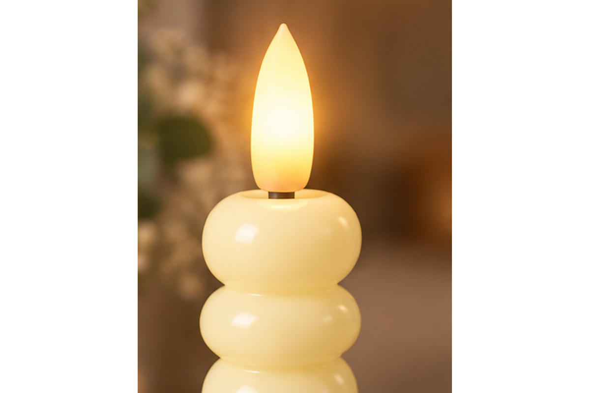 LED-KERZENSET Ø2,2x22 cm, Creme - Creme, Naturmaterialien (2.2/2.2/22cm) - dasmöbelwerk