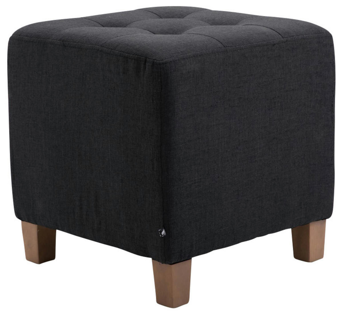SITZWÜRFEL 2er Set Stoff schwarz - Schwarz, Holz/Textil (45/46/45cm) - CLP