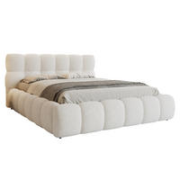 POLSTERBETT LUVA 160/200 in Boucle Weiß - Weiß, Holz/Holzwerkstoff (160/200cm) - Deine Möbel 24