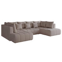 WOHNLANDSCHAFT STONE mit Schlaffunktion und Bettkasten, Stoff Beige-Grau - Grau, Kunststoff/Textil (350/91/190cm) - Idohome