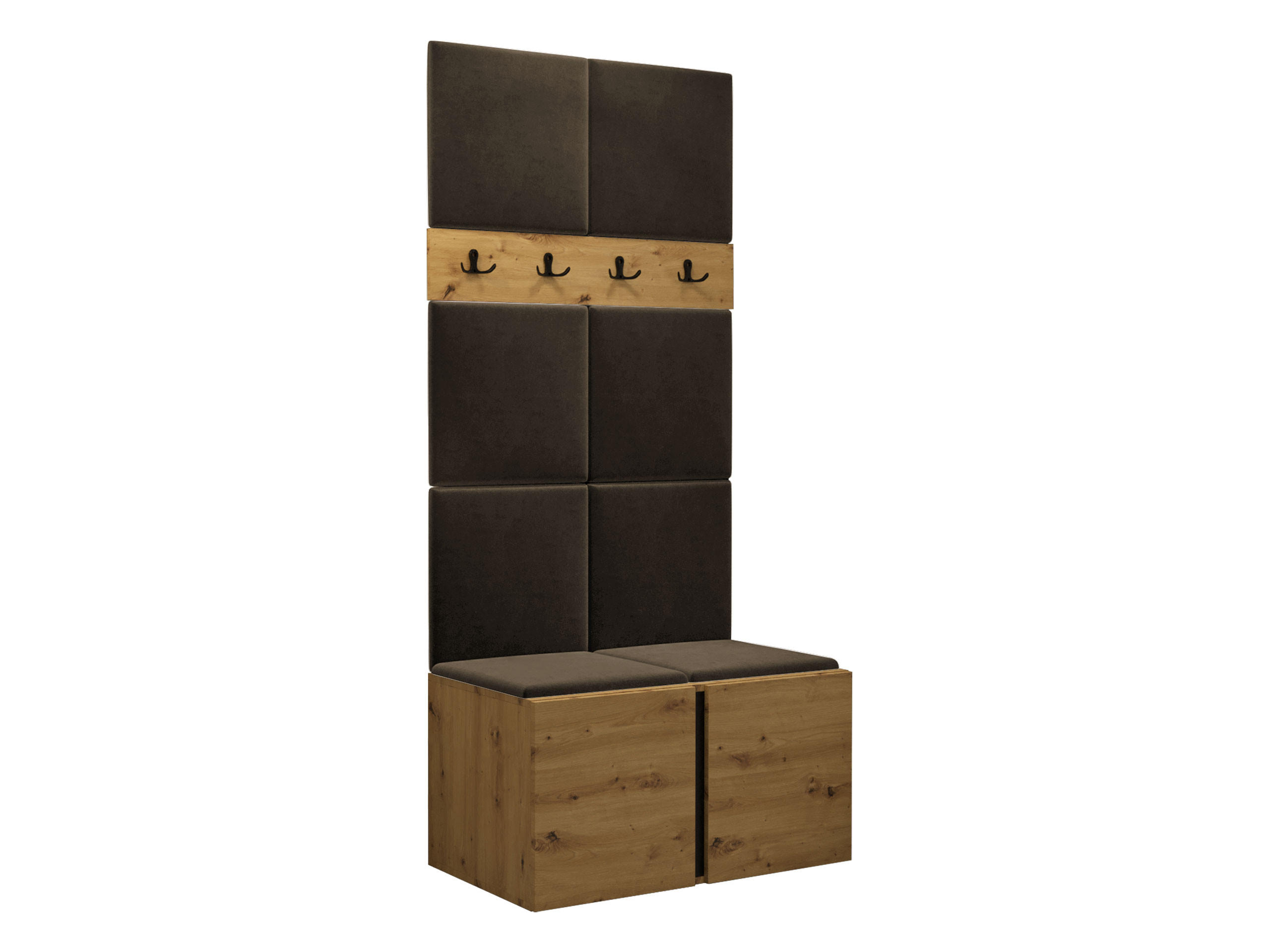 Mirjan24 Garderoben-Set Eiche Artisan, Braun 84x186x46 cm