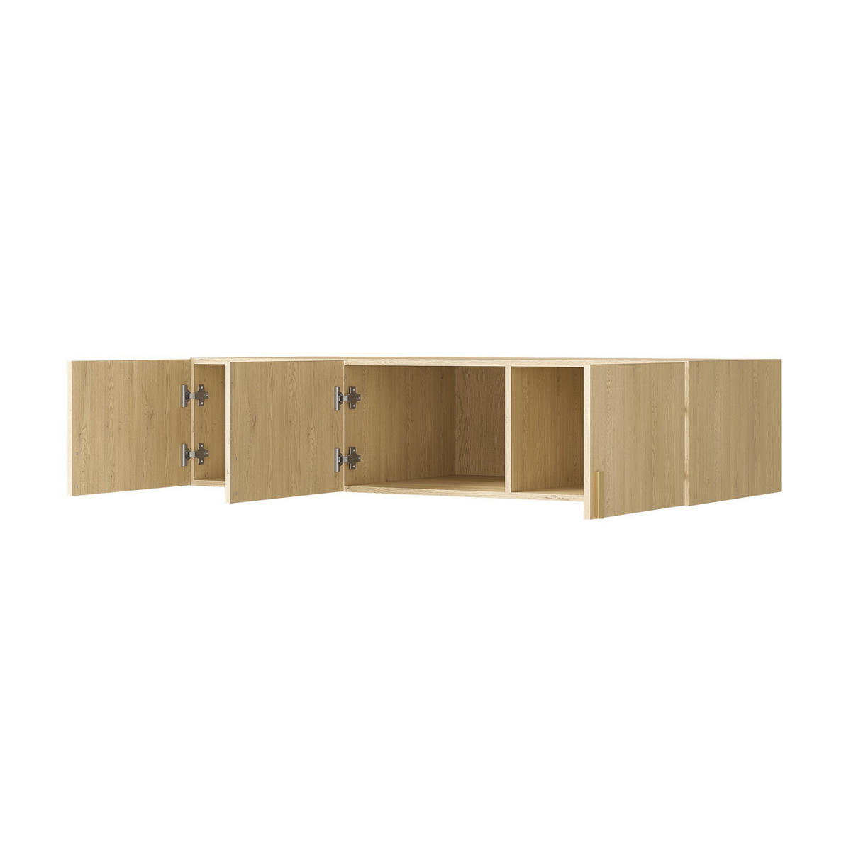 AUFSATZ für Schrank Napoli 3D 150 Eiche Cremona (schwarzer oder goldener Griff) - Eichefarben/Silberfarben, Holzwerkstoff/Kunststoff (150/35/60cm) - mzm24