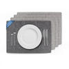 TISCHSET Struktur ( 4er Set ) abwischbares Lederimitat Platzdeckchen 46x33cm - Doppelseitiges ( Grau / Dunkelgrau ) Kunstleder Platzset - Grau, Kunststoff (33/46cm) - Bestlivings