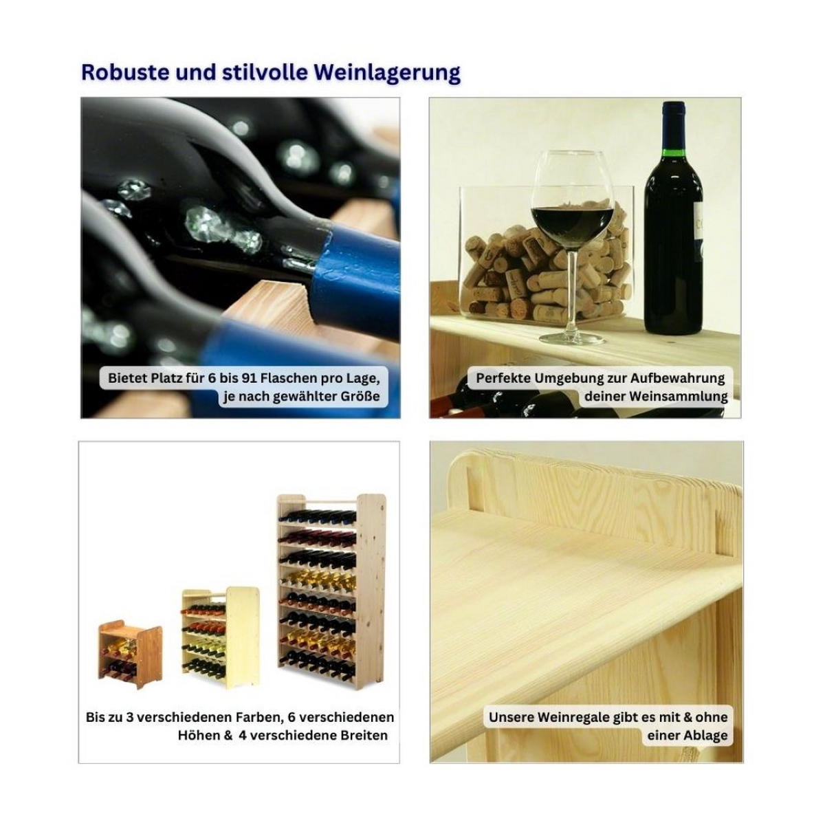 WEINREGAL Pinotwine C 61,6x63,2x26,5 cm 30 Flaschen Massives Kiefernholz Rotbraun Geölt - Rotbraun, Holz (63.2/61.6/26.5cm) - PROREGAL