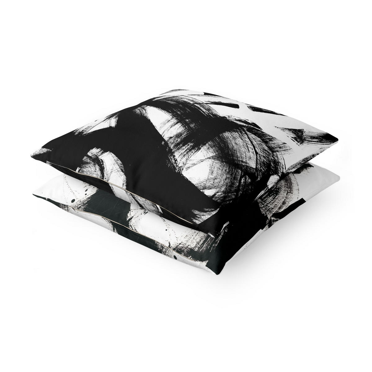 DEKOKISSEN 2er-Set Onyx in Bewegung Duo 50/50 cm - Schwarz, Textil (50/50cm) - Bilderwelten