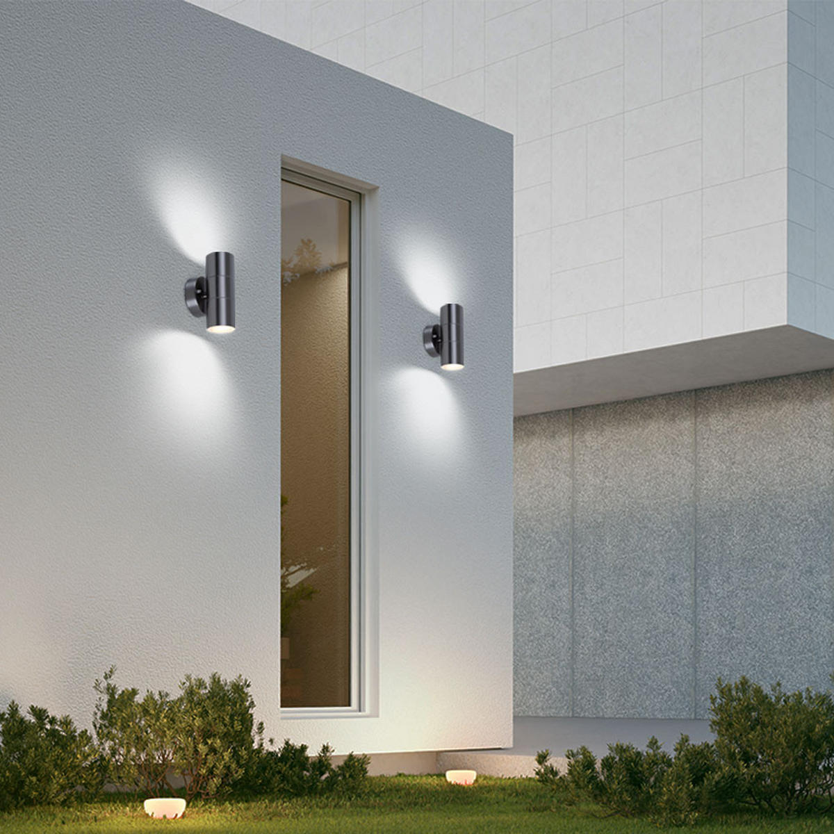 LED AUSSEN-WANDLEUCHTE Edelstahl Silber - Silberfarben, Metall (8.5/16.3/9.3cm)