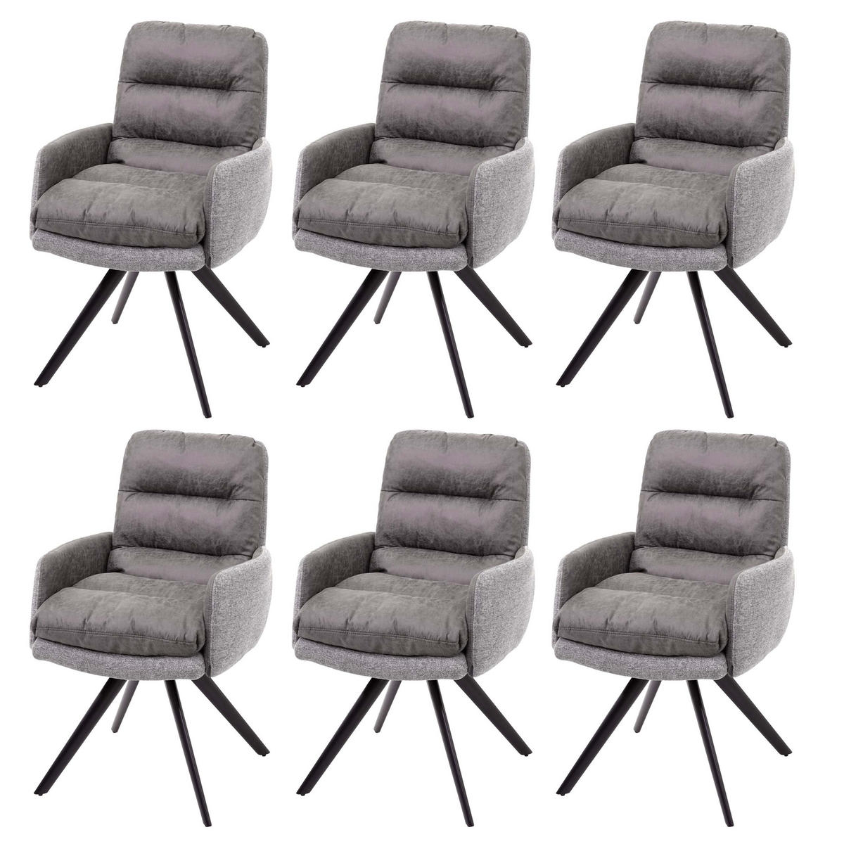 ESSZIMMERSTUHL Grau 6er-Set - Grau, Textil (59/93/68cm) - MCW
