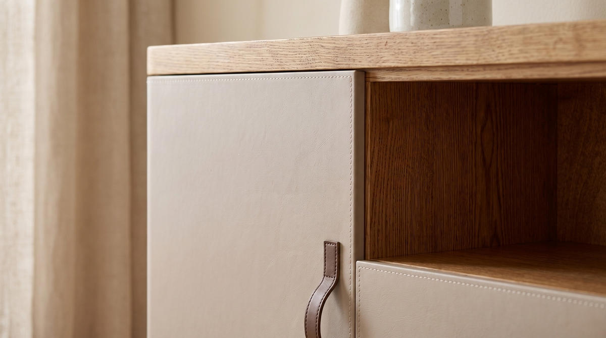 SIDEBOARD FLORIANA Weiß Eiche - Eichefarben/Weiß, Eichenholz/Holz (160/200cm) - KAWOLA