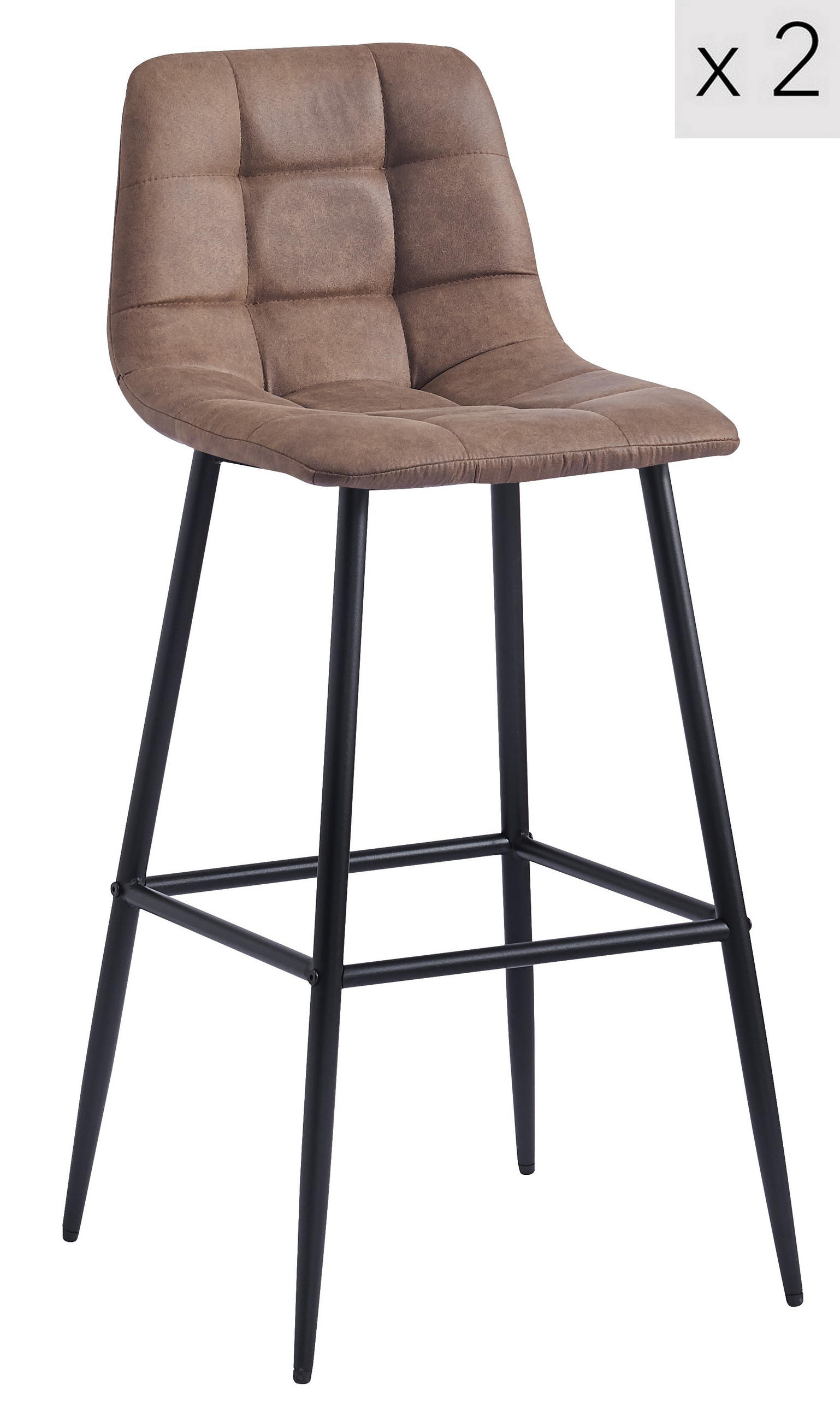 BARHOCKER 2er-Set Metall Braun - Braun, Metall (46.5/102/46.5cm) - Nordlys