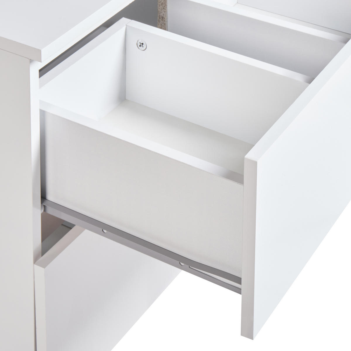 WASCHBECKENUNTERSCHRANK wandmontiertk 60 cm Weiß Serra - Weiß, Holzwerkstoff (60/47/47cm) - Beliani