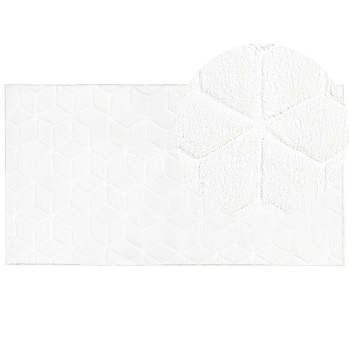 SHAGGY-KUNSTFELLTEPPICH Thatta 150/80 cm - Weiß, Kunststoff (80/150cm) - Beliani