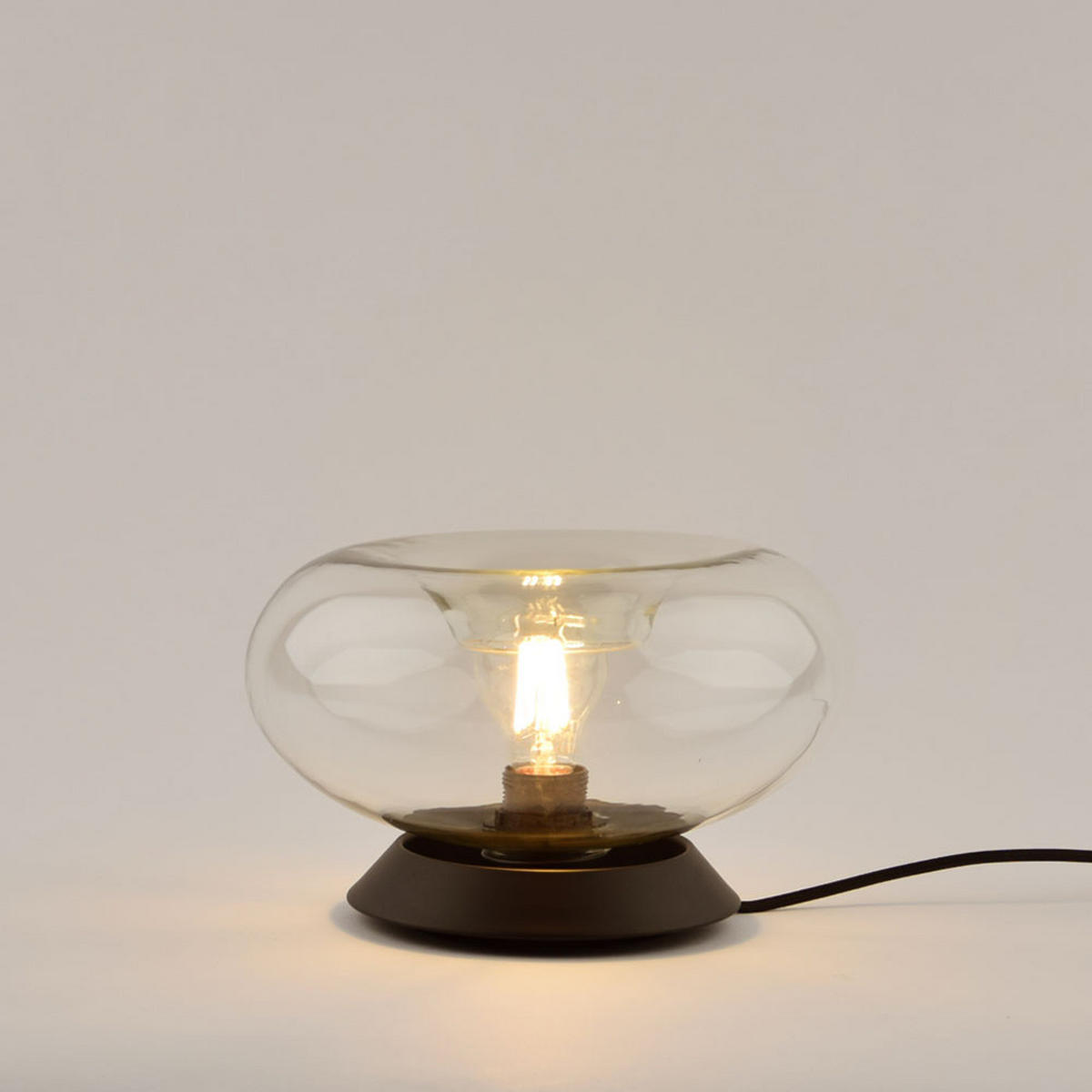 TISCHLAMPE Cruet Rauch Low (Flach) - Anthrazit, Glas (28/28/14cm) - s.luce