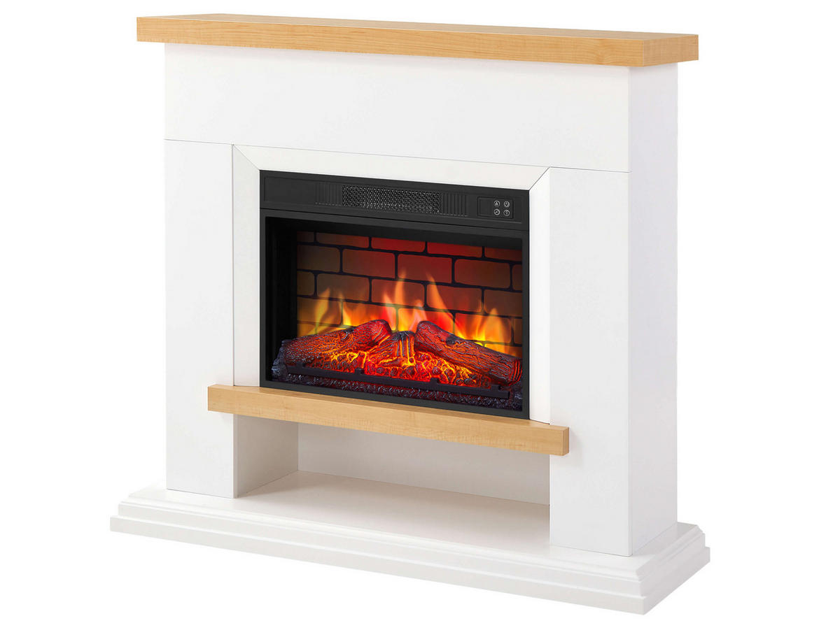 ELEKTROKAMIN Shelford AF23BS Weiß – Breite 96 cm, 3D-Flammeneffekt, LED-Beleuchtung, Heizfunktion - Weiß, Glas/Holzwerkstoff (114/104/31cm) - ArtiFlame