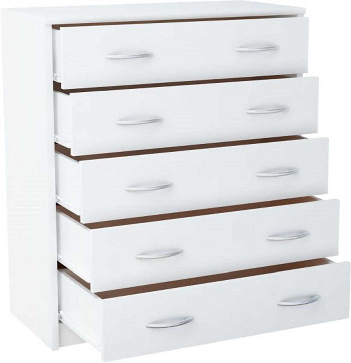 KOMMODE 5S Weiß 74/35/85 cm mit 5 Schubladen - Weiß, Holzwerkstoff (74/85/35cm) - Matkam Möbel