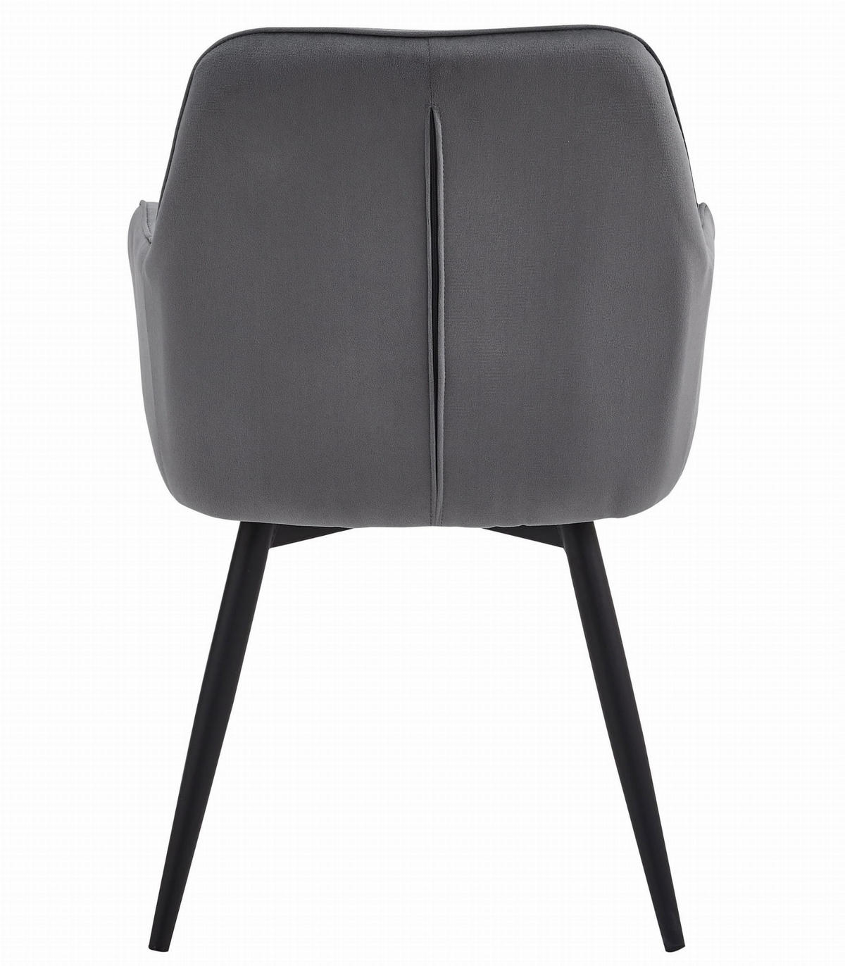 ESSZIMMERSTUHL LUKK360 dunkelgrauer Sitz, schwarze Beine - Dunkelgrau/Schwarz, Textil (56/84/61cm) - Valora