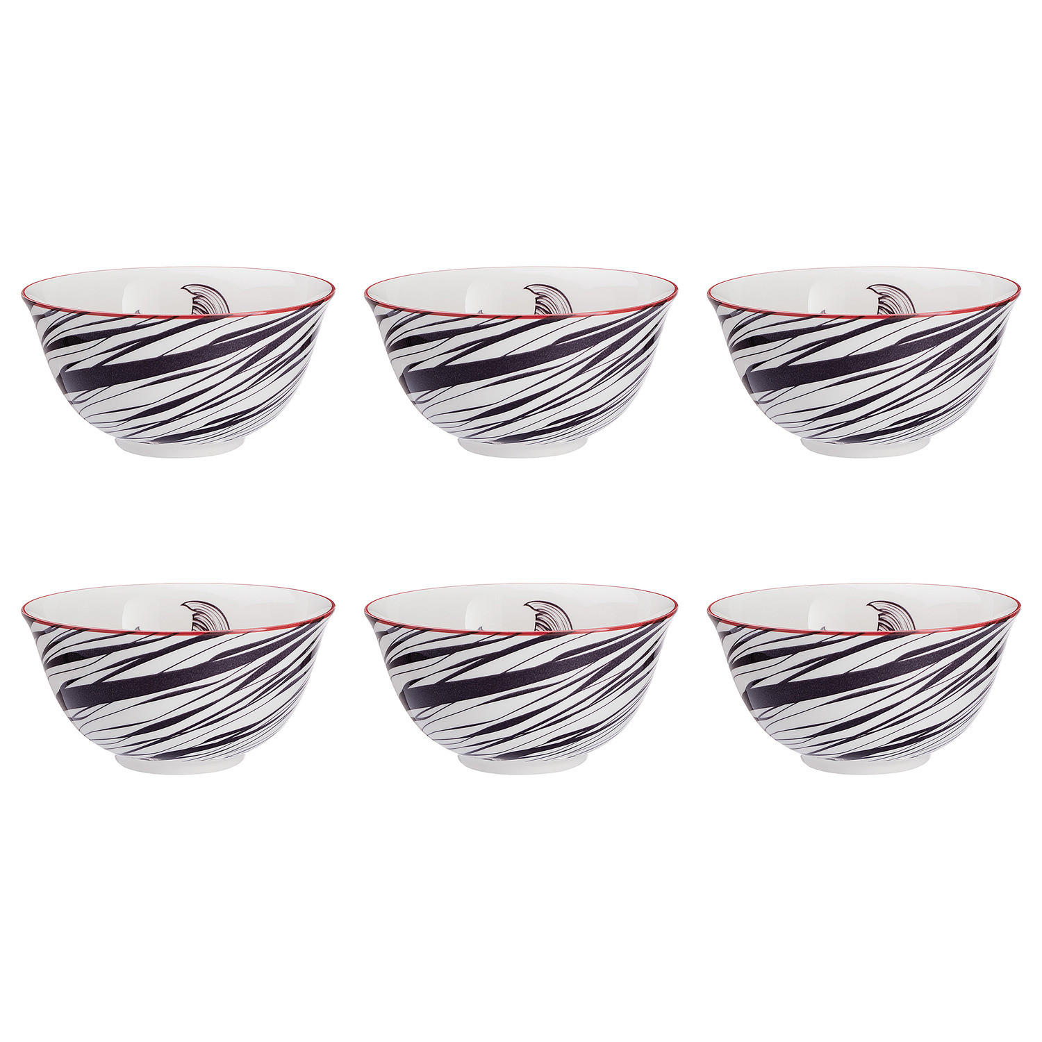 SCHALE (6er Set) Ornaments - Blau, Keramik (15/15/7cm) - BUTLERS