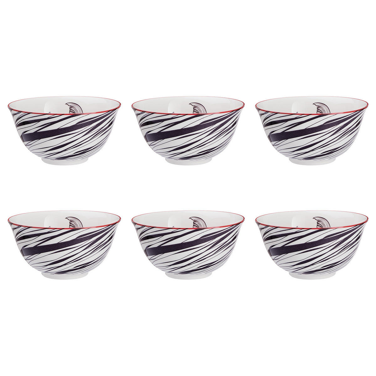 SCHALE (6er Set) Ornaments - Blau, Keramik (15/15/7cm) - BUTLERS