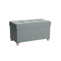 SITZHOCKER - Hellgrau, Holzwerkstoff (38/40/76cm) - Hansiro
