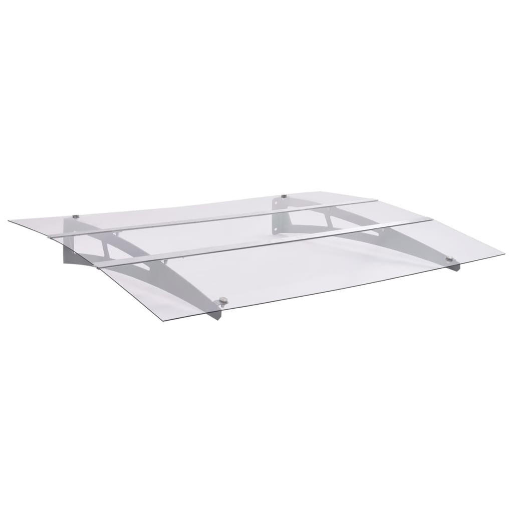 TÜRVORDACH Silbern Und Transparent 150/90 Cm Pet - Transparent, Kunststoff (150/90cm) - vidaXL