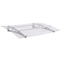 TÜRVORDACH Silbern Und Transparent 150/90 Cm Pet - Transparent, Kunststoff (150/90cm) - vidaXL