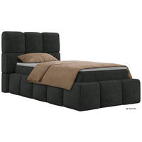 BOXBETT NIRA 90/200 - Dunkelgrau Stukture - Topper Visco - H3 - Dunkelgrau/Schwarz, Kunststoff/Textil (90/200cm) - MKS
